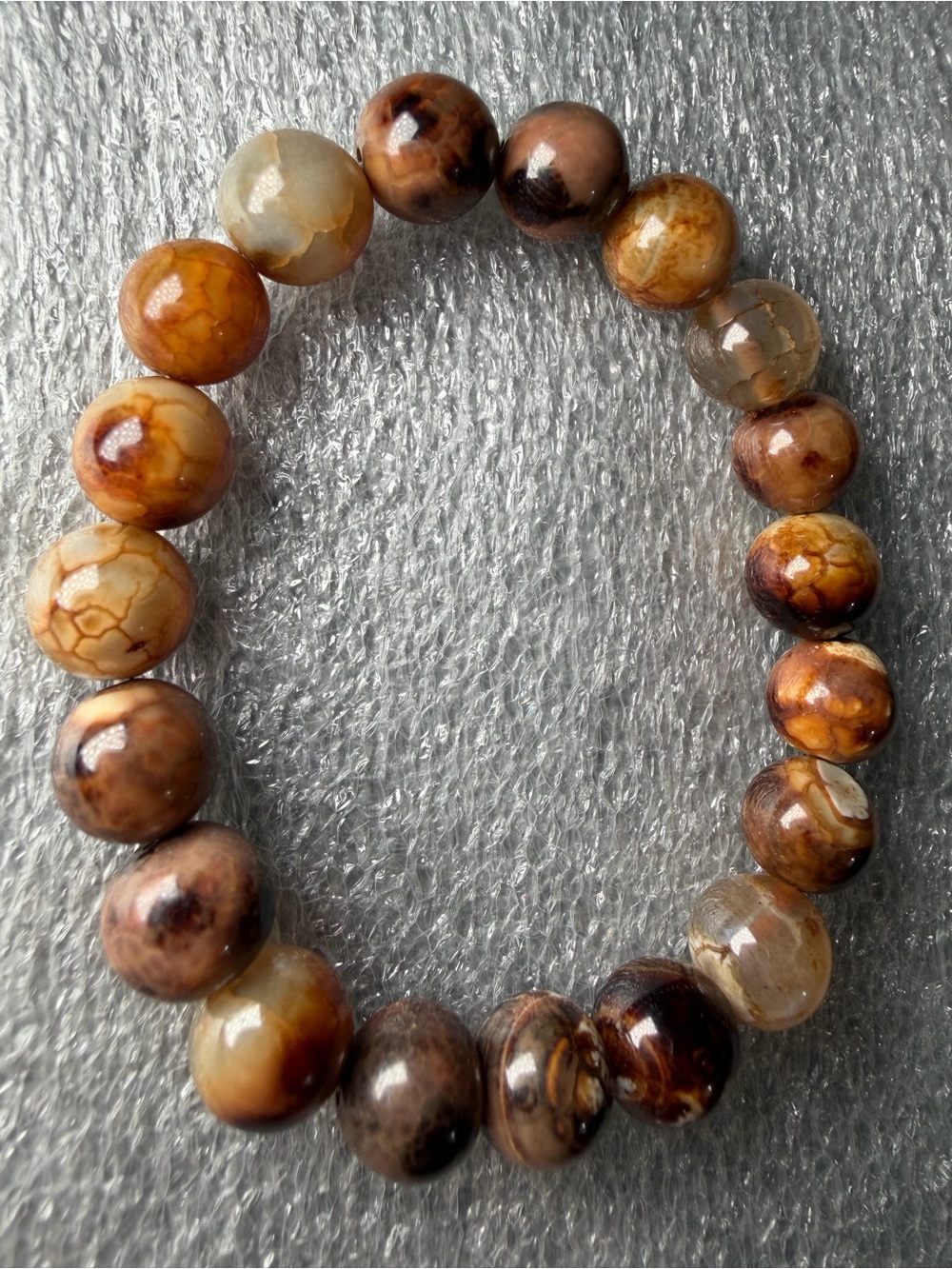 Beautiful Grounding 10MM “Amber” Agate Natural Crystal Bracelet